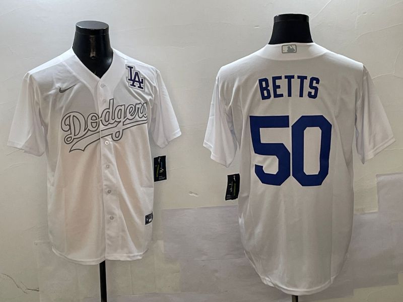 Men Los Angeles Dodgers 50 Betts White Fashion Edition Game 2025 Nike MLB Jersey style 8